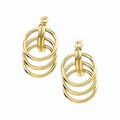 14K Yellow 3 Circle Earring Jacket